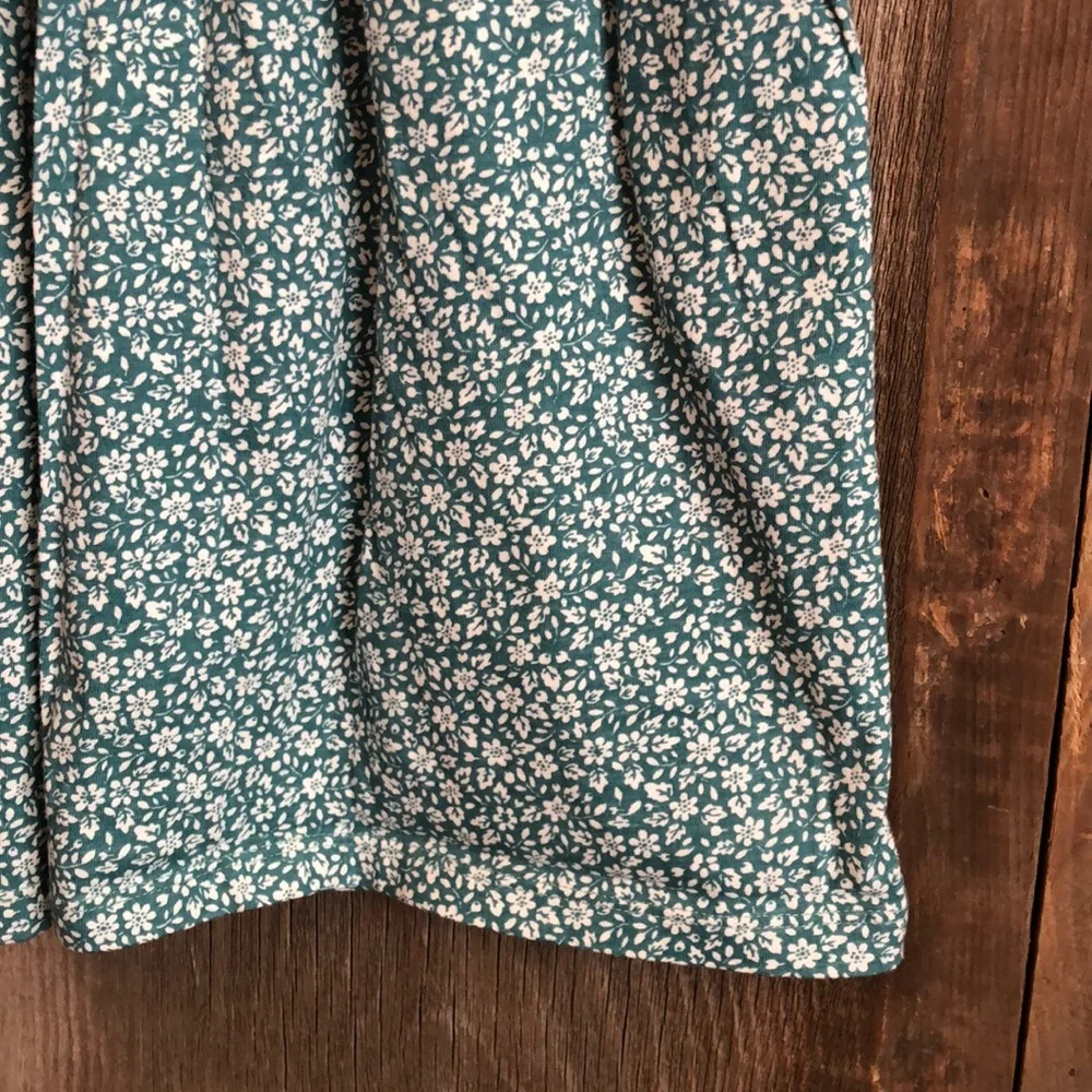 Gap Green Floral Babydoll Dress Large 10 Girls